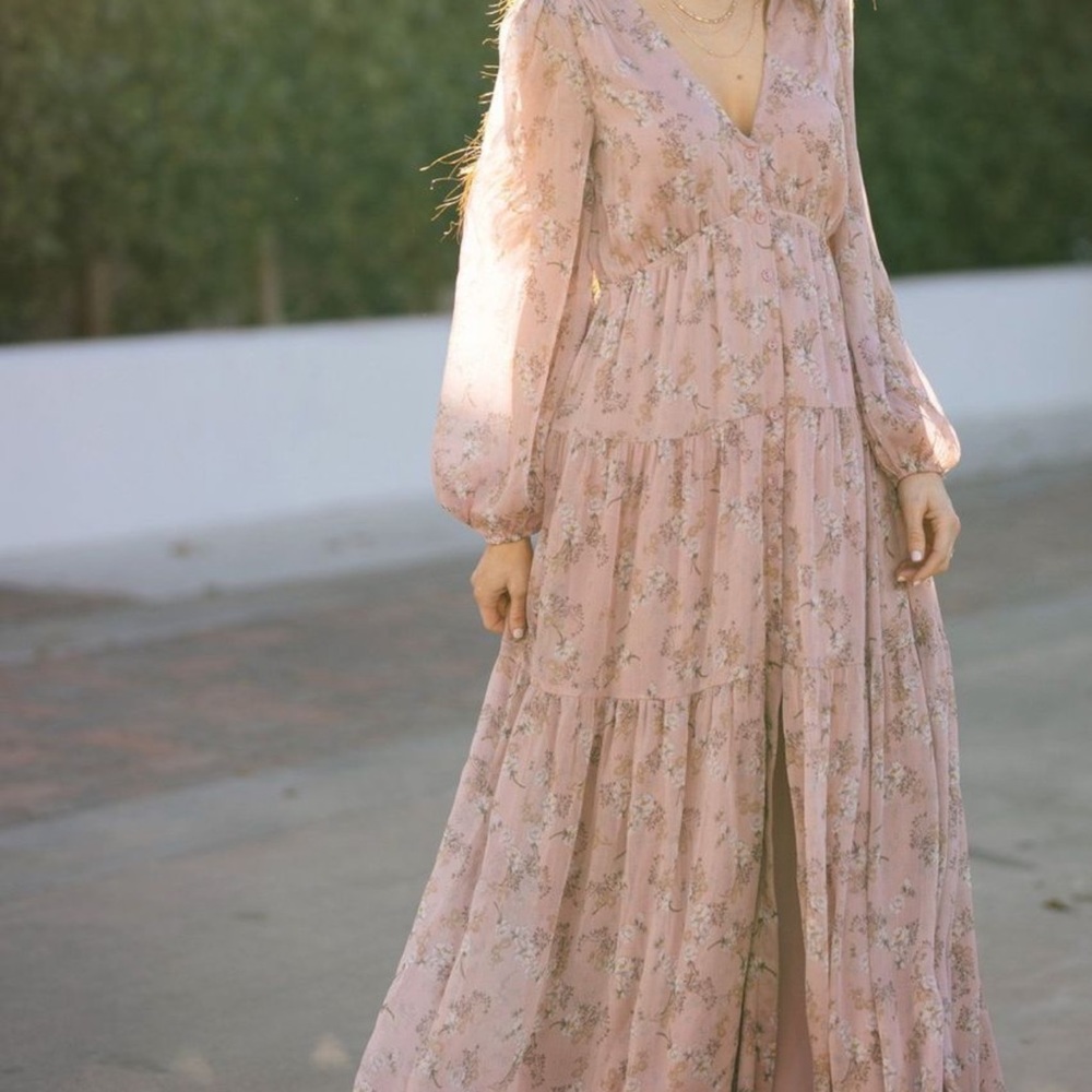 Morning Lavender Helena Long Sleeve Floral Maxi